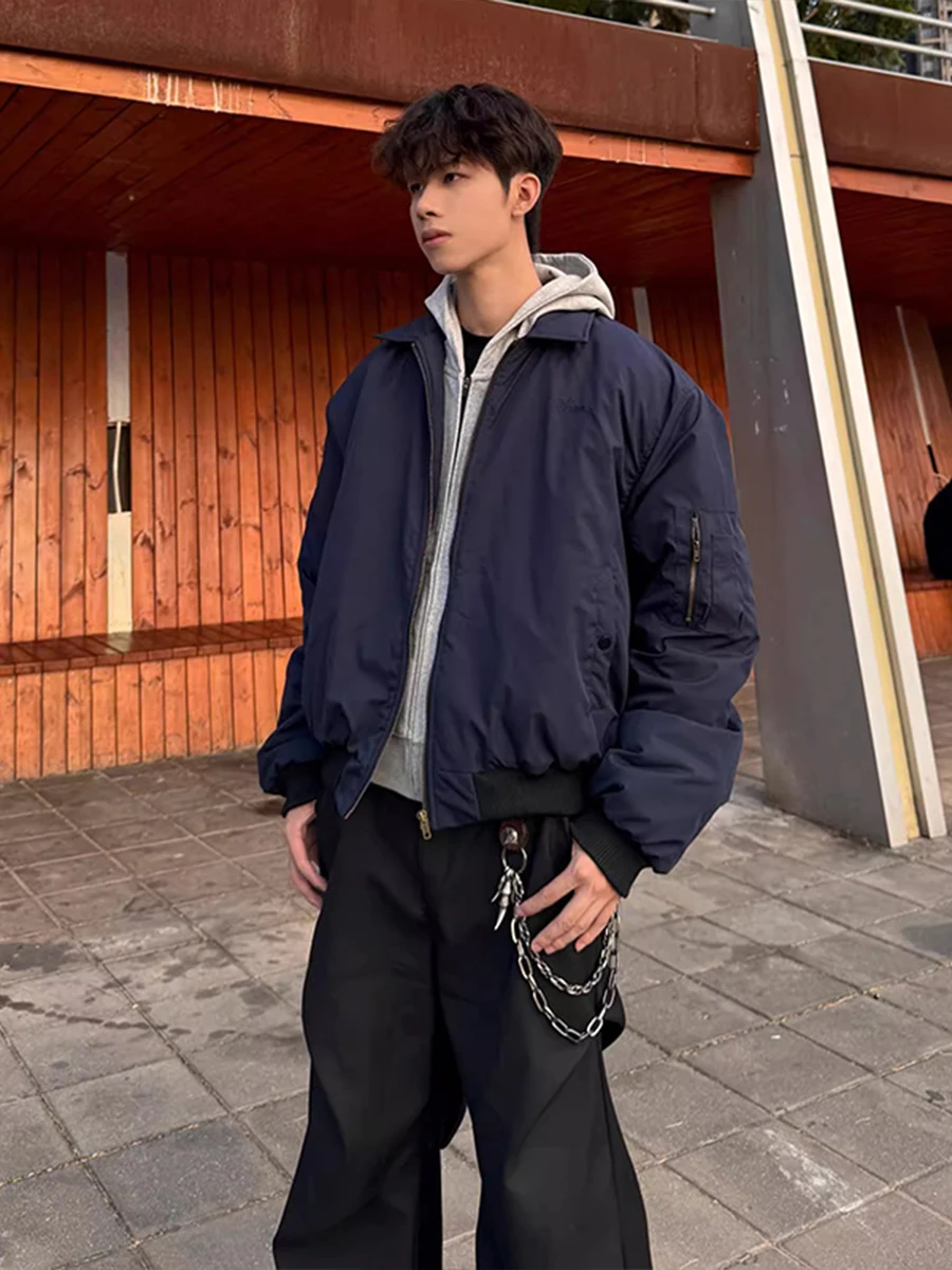 

Мужская утепленная хлопковая куртка-бомбер Warmth Pl World с длинными рукавами, на молнии, в американском стиле, для зимы