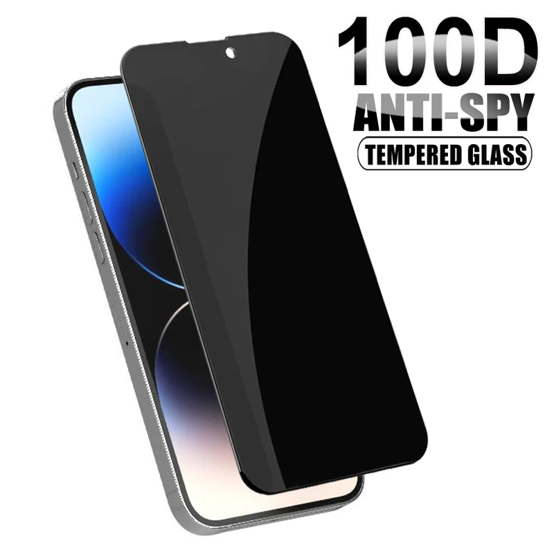 100D Anti Spy Tempered Glass For iPhone 14 Plus 13 12 mini 11 Pro Max Privacy Screen protector iPhone X XR XS Max SE2 SE3 Glass