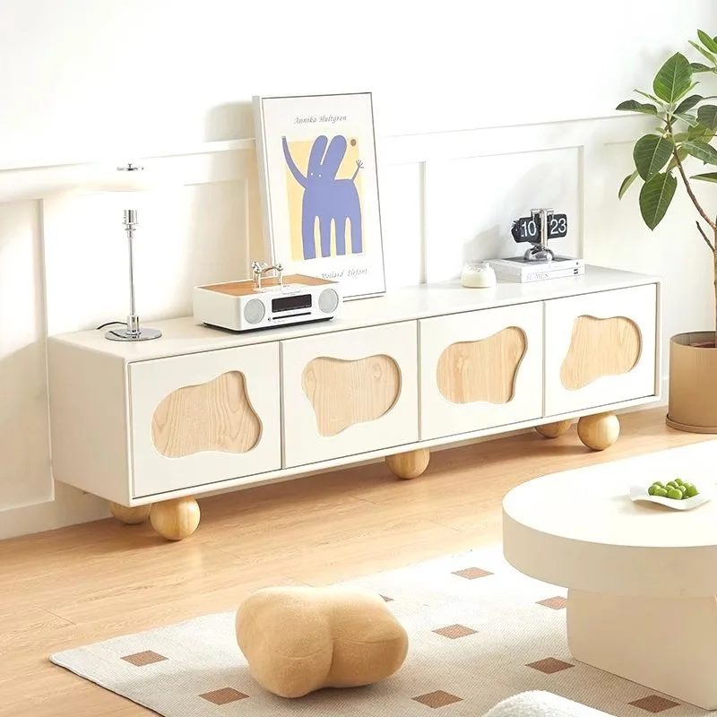 

table combination modern simple living room household small apartment wabi sandy wind light luxury Nordic floor cabinet