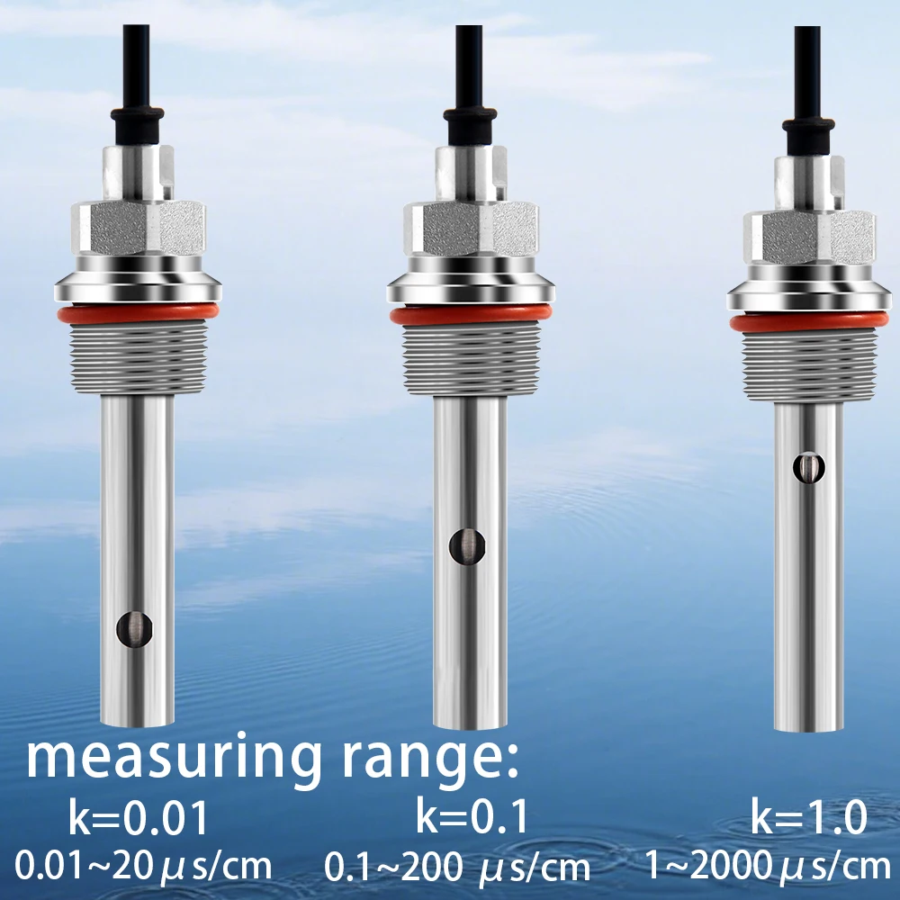 High Precision Fast Response IP68 Waterproof pH Meters Stainless Steel EC Sensor for Pure Water Sewage Treatment OEM