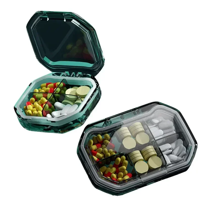 Portable Transparent Division Small Pill Case 4/6 Grids Pill Organizer Container for Tablets Travel Pill Box