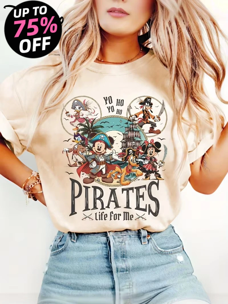 

Футболка Potdemiel Disney Pirate Shirt, футболка Disney Mickey Friends Pirate Shirt, футболка Caribbean Adventure Disney World Tour, футболка Disney Family