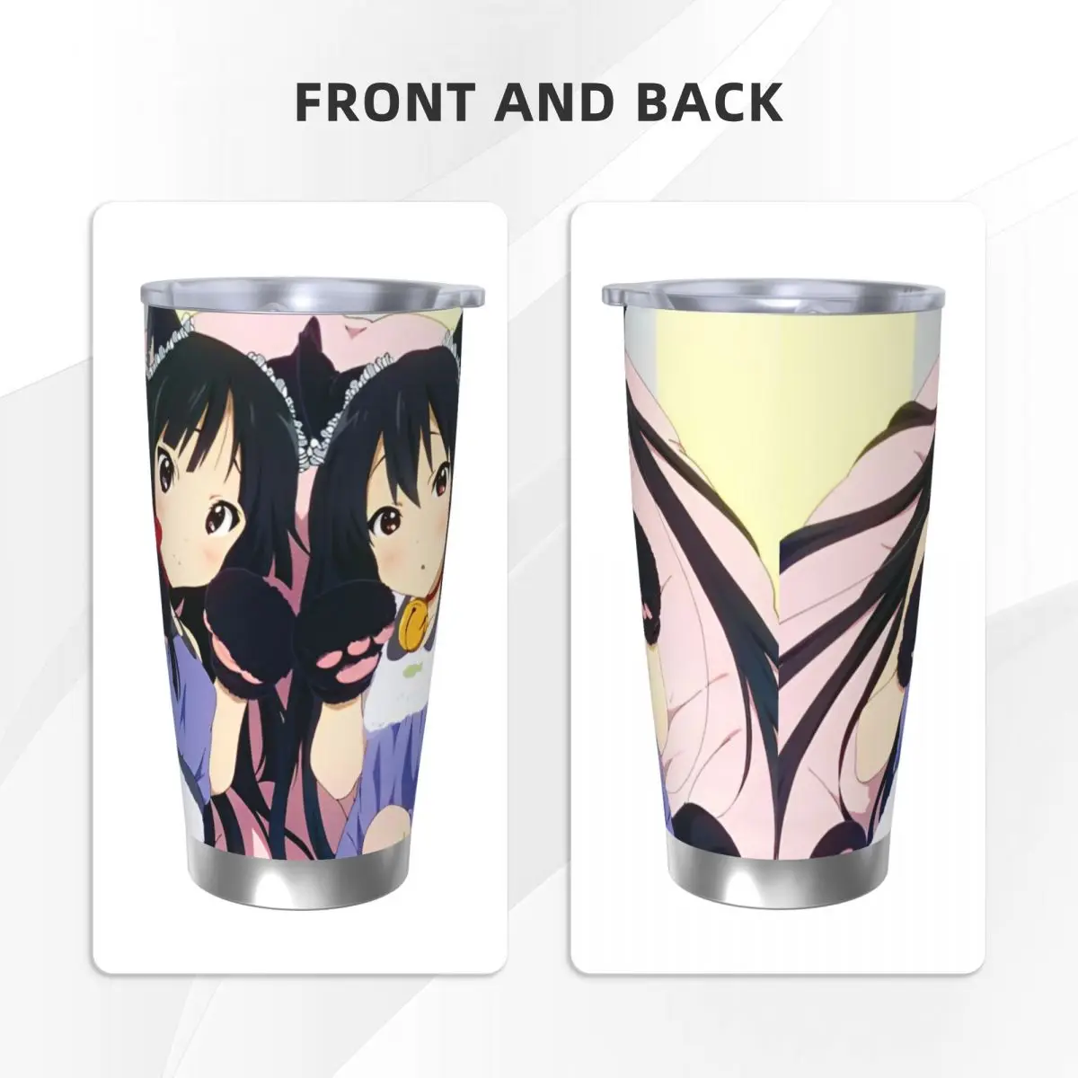 K-On Anime Tumbler Vacuum Insulated Akiyama Mio Coffee Cups Vacuum Flask Double Wall Mug Hot Cold Drink, 20oz