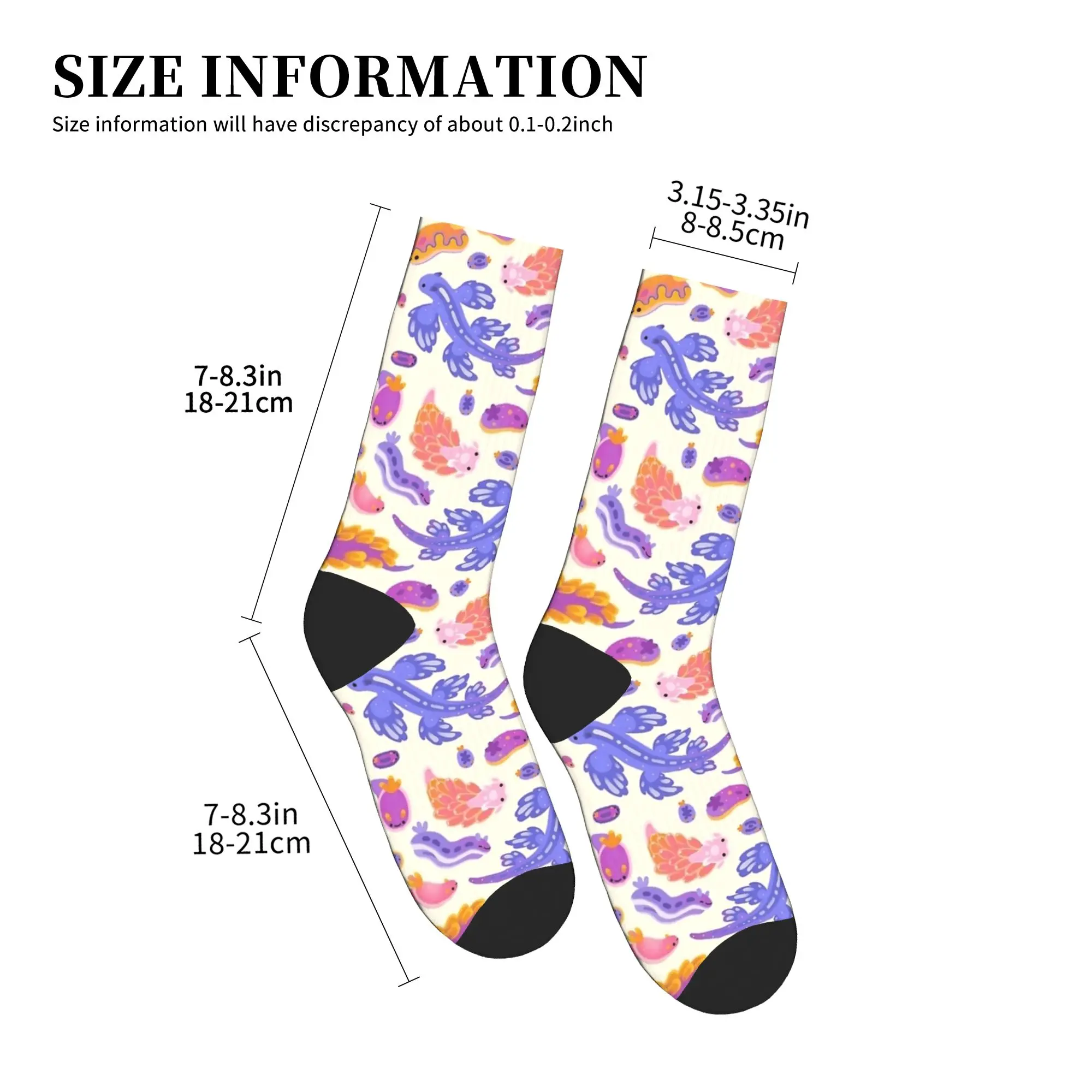 Medias con estampado Pastel de babosa de mar, calcetines novedosos estampados, calcetines antideslizantes de primavera, calcetines medianos suaves para parejas al aire libre