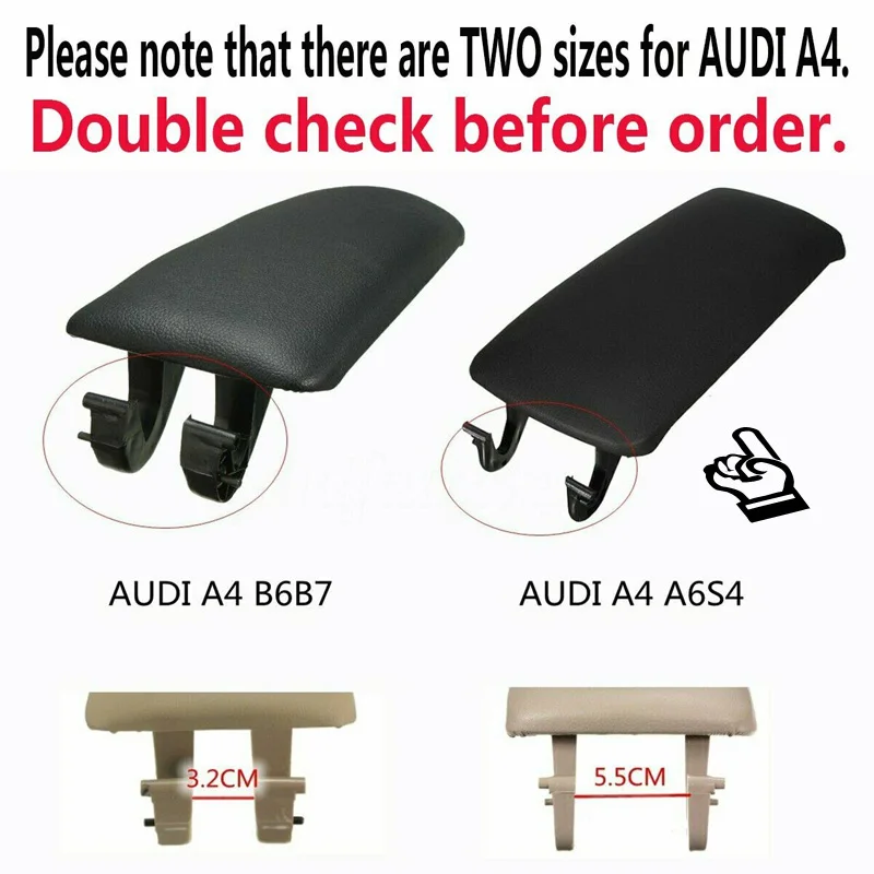 Center Console Artificial Leather Synthetic Armrest Cover Lid For AUDI A4 S4 A6 Allroad 1997-2005 Arm Rest Storage Box