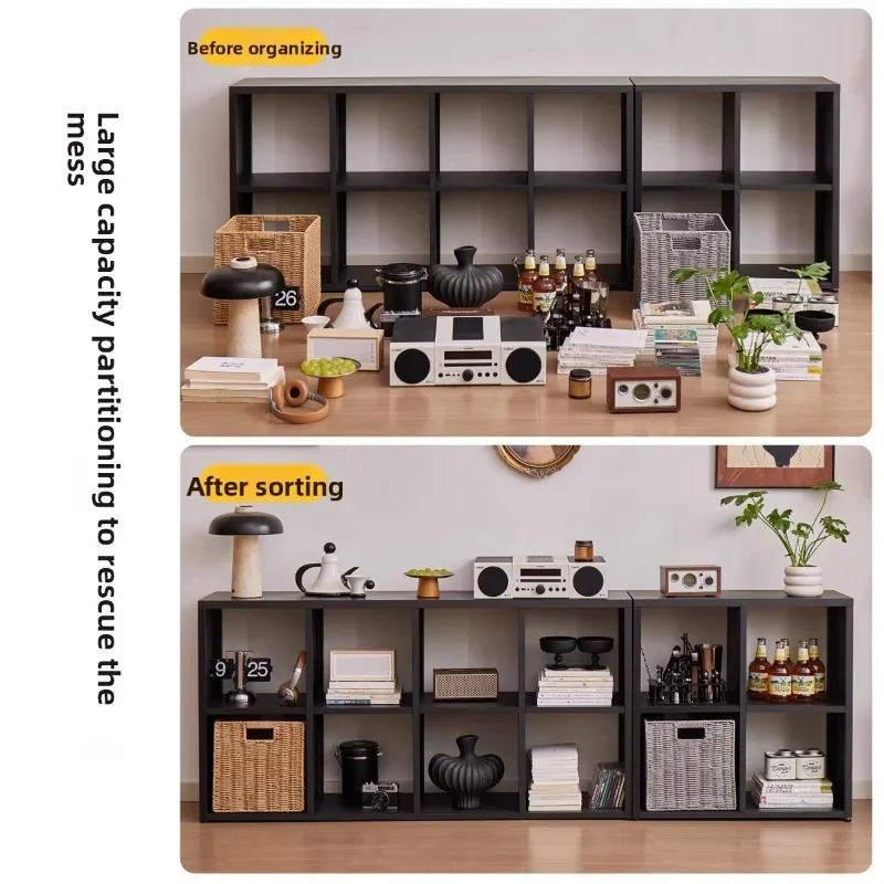 Modular Steel Grid Storage Cabinet Kids Bookshelf Iron Art Cube Shelf Bookcase for Nursery Living Room Furniture