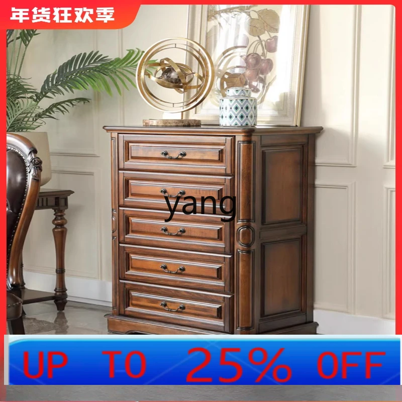 

LH chest of drawers all solid wood retro all floor storage cabinet bedroom locker