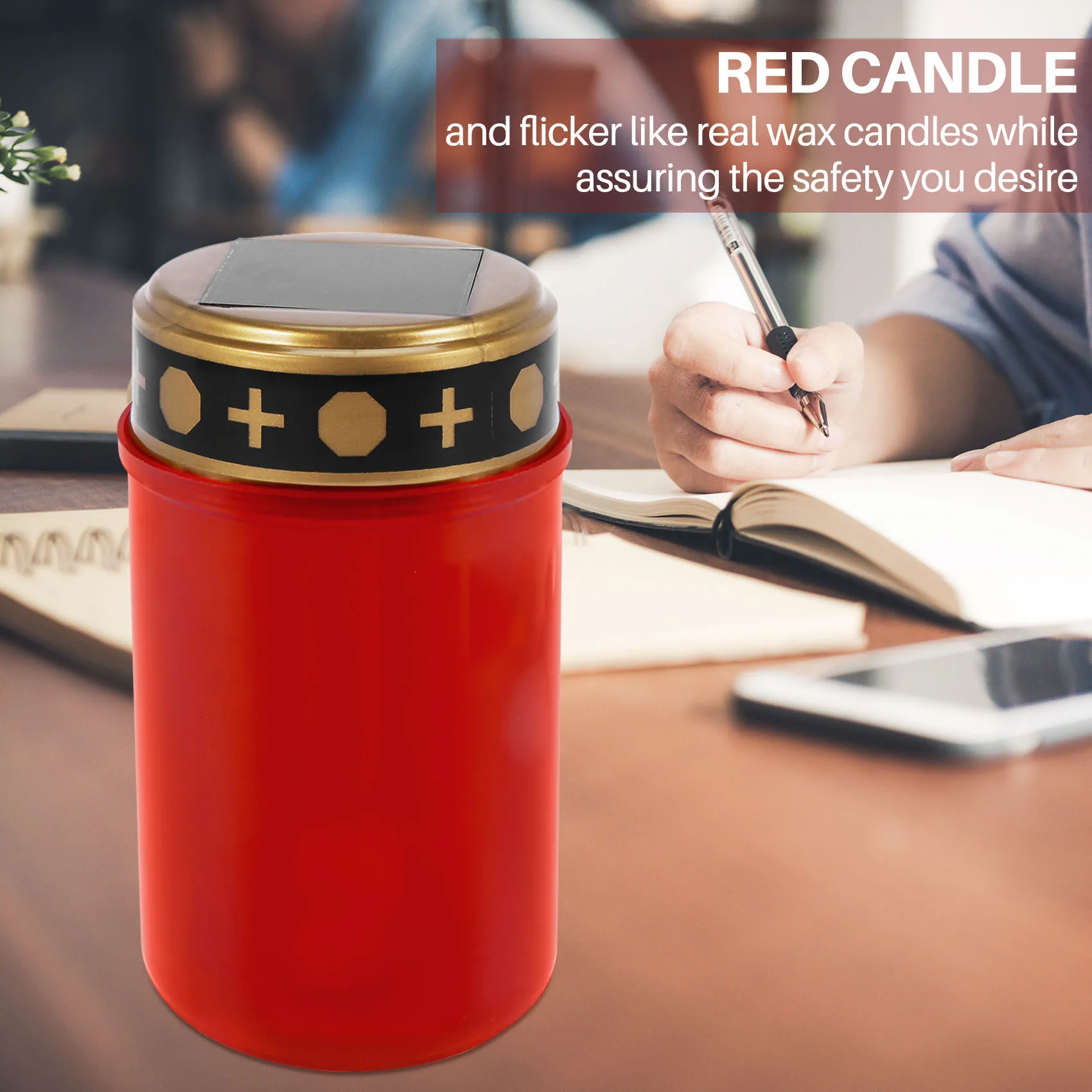 

ABLU-Grave Candle For Cemetery Grave Solar Lights With Lighting LED Grave Light Various Wind