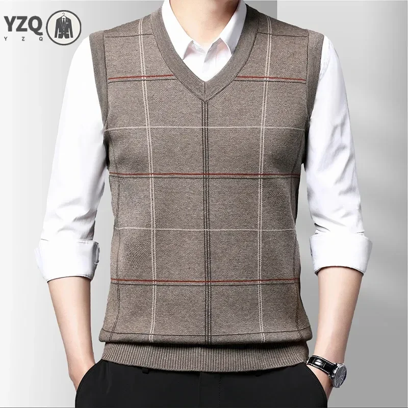 Men's Thickened Casual Sweater Tank Top Autumn and Winter Warm Men's Vest