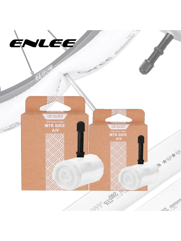 AliExpress enlee ENLEE Bike Inner Tube TPU Aluminum Alloy Schrader Valve MTB Bike Inner Tube 26/27.5/29in 45mm ultralight Inner Tube Bike Part