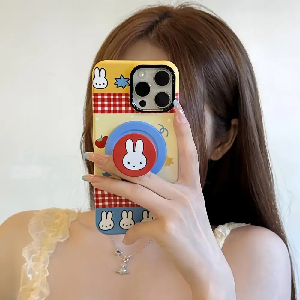 

Miffy Cute Cartoon Rabbit Phone Case Is A Magnetic Stand Case Suitable for Iphone16 15 14 13Pro Max Series Phone Cases