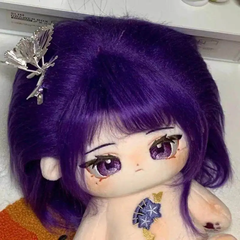 

Only Doll Genshin Impact Raiden Shogun Cotton Doll 20/30cm High Temperature Silk Wig Dress Up Anime Plush Toy Souvenir For Girl