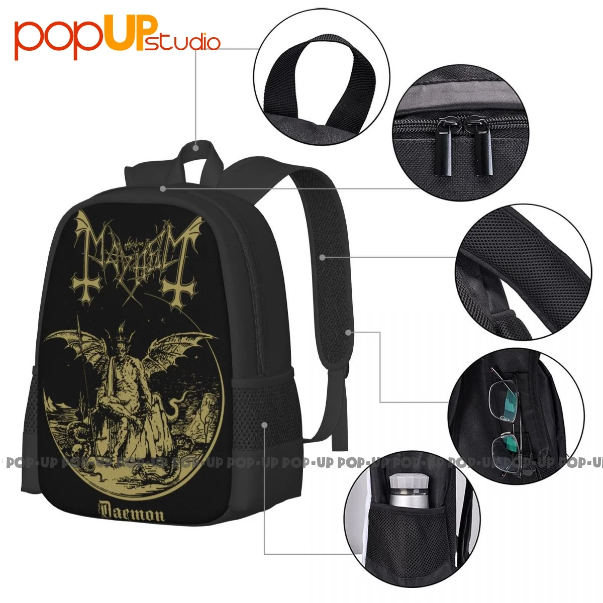 Mayhem Daemon czarny metalowy plecak Mayhem Band duża pojemność Hot Schoolbag spersonalizowany wielofunkcyjny