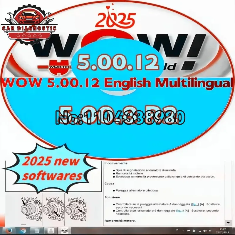 2026 hot new W-ur-th WOW V5.00.12 WOW 5.00.8 R2 Software Multi-languages with Keygen For Tcs Multi-diag Cars Diagnostic Tool