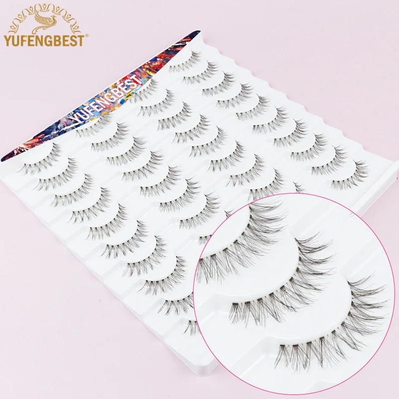 

YUFENGBEST 20pairs Faux Cils Marron Brown Blond Mink Strip Lashes Clear Band Cat Eye Lashes Makeup Products Maquillaje Coreano
