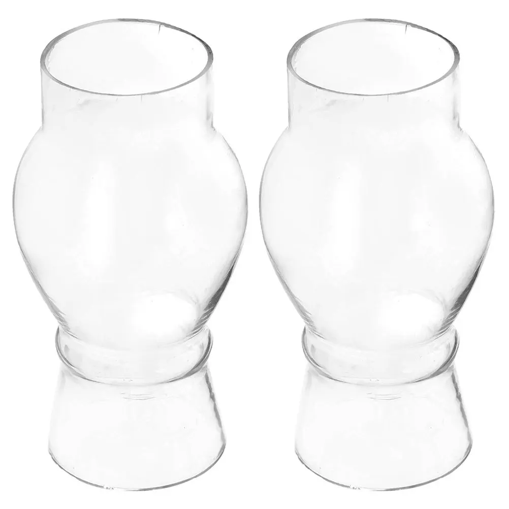 

2 Pcs Lamp Shades Replacement Oil Parts Hurricane Lantern Chimney Small