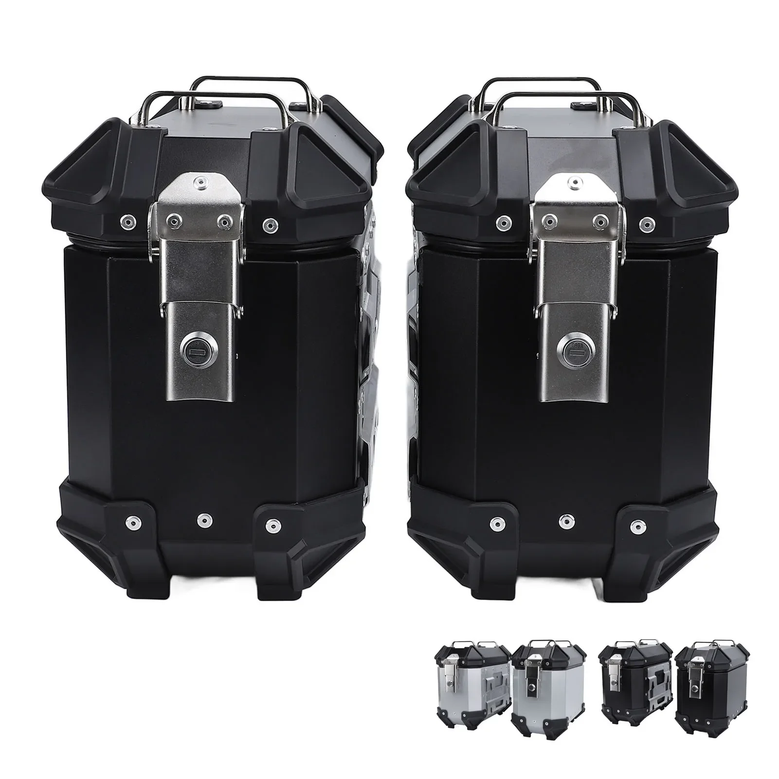 

18л боковой чехол для мотоцикла, алюминиевый сплав, жесткая боковая седельная сумка для мотоцикла с замком безопасности и ручкой для шлема, багажа, новинка