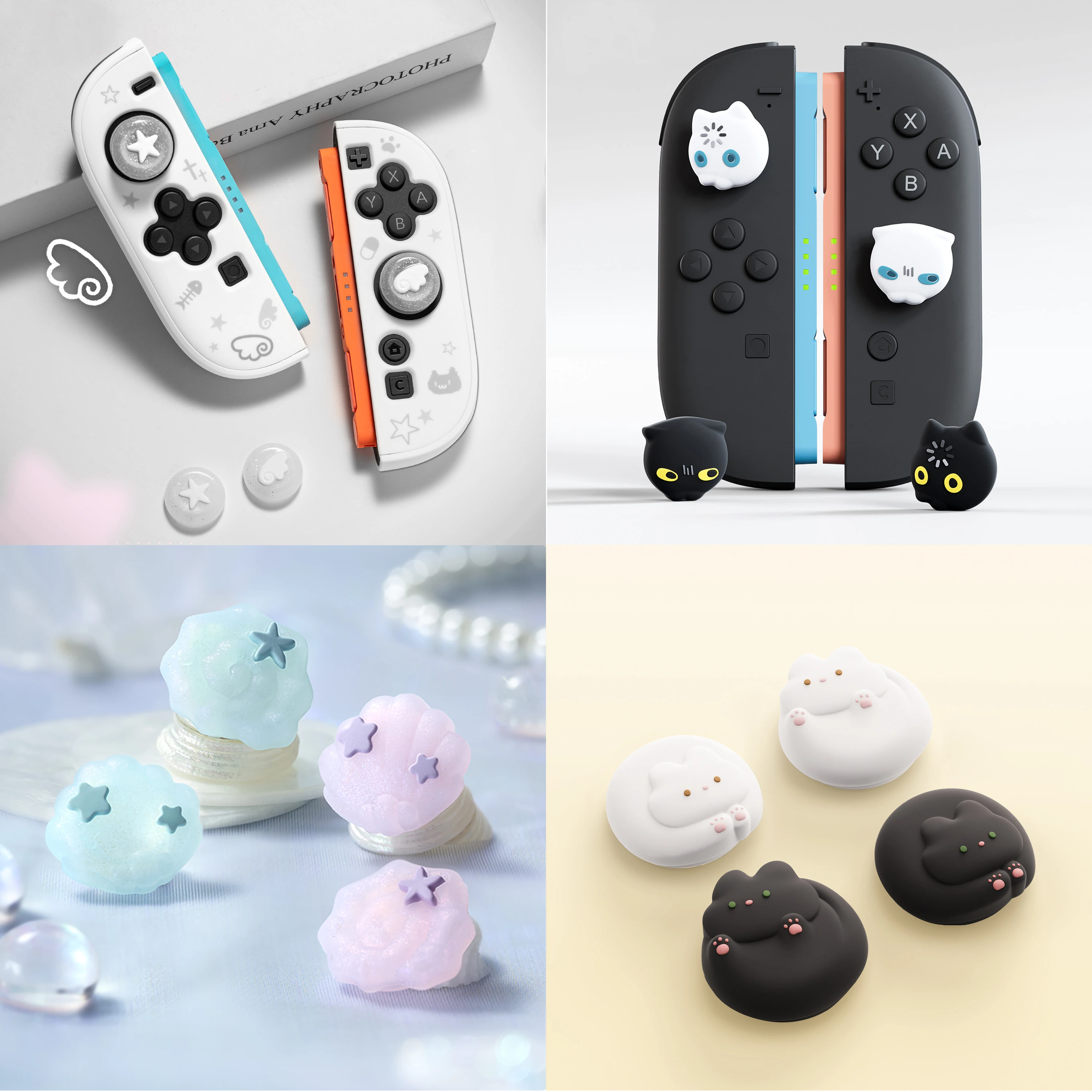 Lovely Silicone Thumb Stick Grip Cap Protective Cover For Switch 2 Joycon/NS2 Pro Game Controller Protector Case Accessories