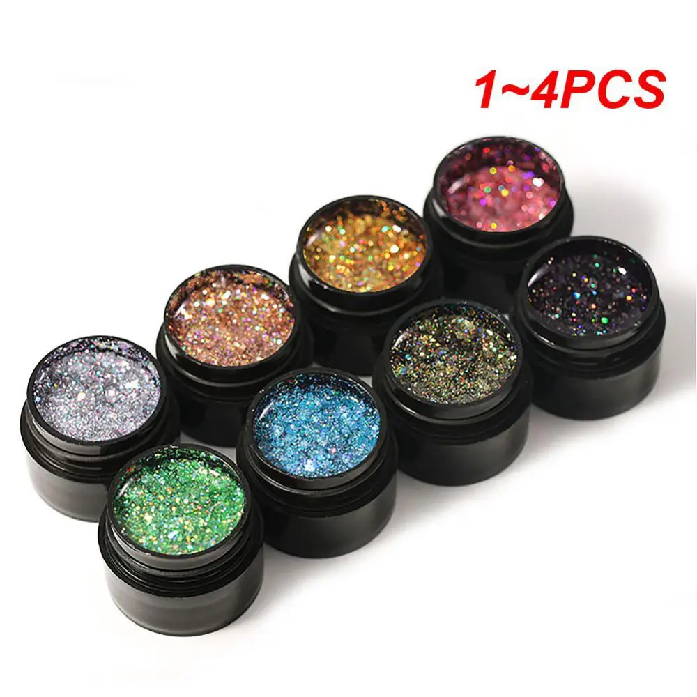 1~4PCS Glitter Easy To Apply Luxurious Ultra Glossy Uv Varnish Uv Varnish Nail Art Must-have Manicure Long-lasting Wear