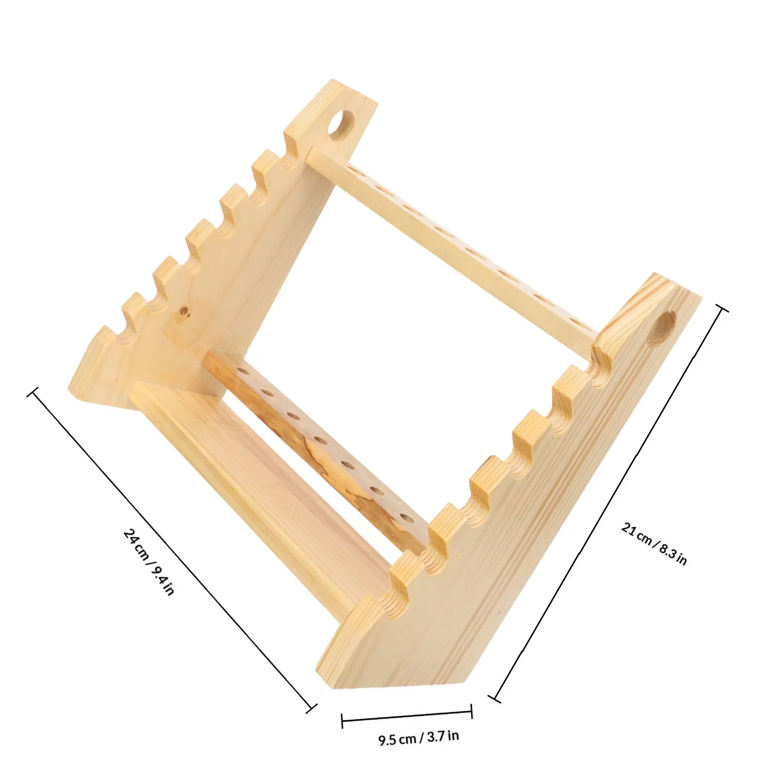 1pc Wooden Test Tube Rack Multifunctional Lab Organizer For Pipettes Thermometer Storage Eco-Friendly Natural Wood Trapezoid