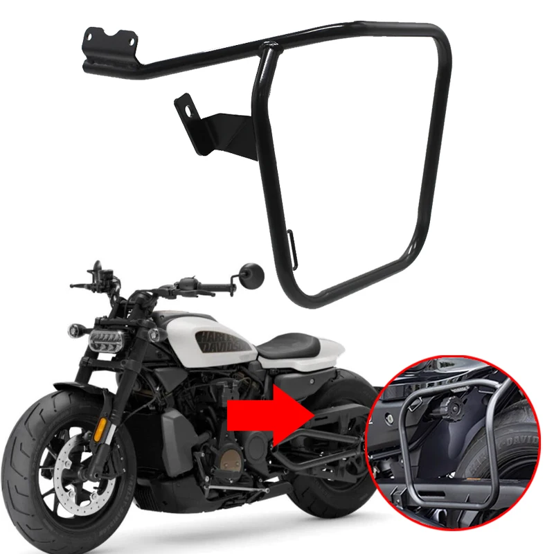 

Motorcycle Left Saddlebag Support Guard Bars Side Mounts Brackets For Sportster S RH1250S 1250S 2021 2022 Side Mounts Brackets