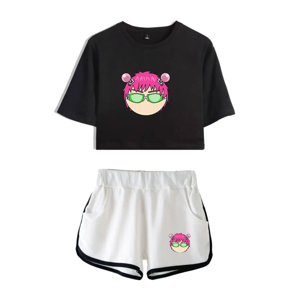 The Disastrous Life of Saiki K Suit Vintage 90s logo Merch Tops Two Piece Set Shorts+Lovely TShirt Trendy Suit Harajuku 