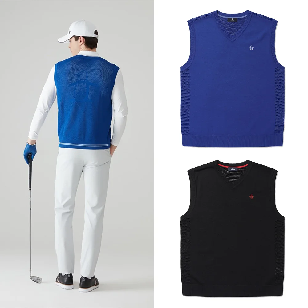 

"New High-quality Men's Knitted Vest! Highly Elastic for Sports, Classic Golf Wear, Luxurious and High-end, Trendy Design!"