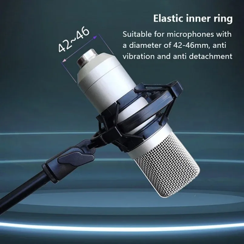 Universal Professionelle Kondensator Mikrofon Shock Mount Halter Studio Aufnahme Halterung Für Schwarz Große Mic Clip