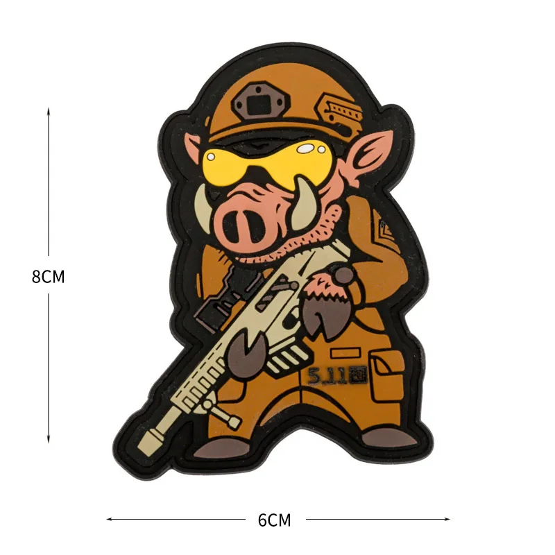 3D PVC Patch Rhino Demolition Tactical Armband Morale Badge Hook & Loop Military Patches for Backpack Hats Appliques