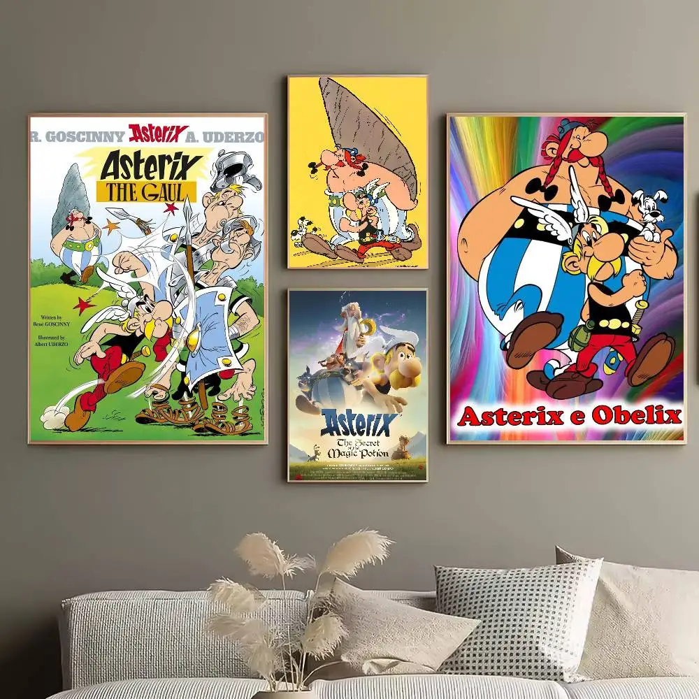 ملصق A-Asterix وObelix Anime ملصق عالي الدقة ذاتي اللصق مقاوم للماء مثالي لتزيين غرفة المعيشة وغرفة النوم