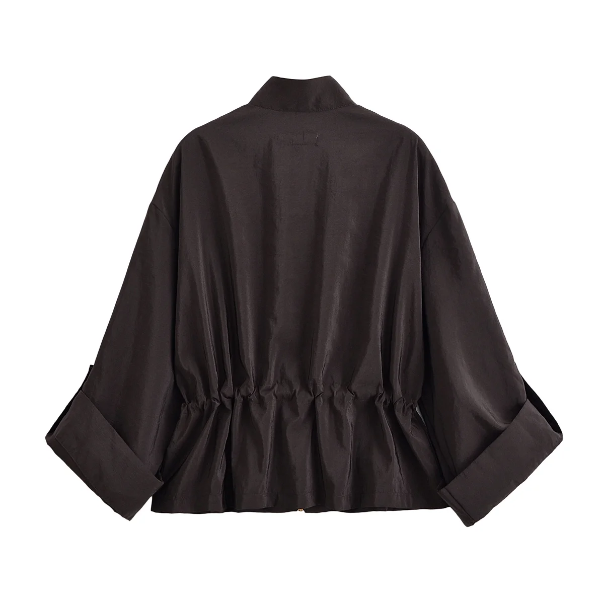 KEYANKETIAN Autumn New Women's Standing Collar, Front Zipper, Adjustable Sleeves, Drawstring Waist, Workwear Jacket Women