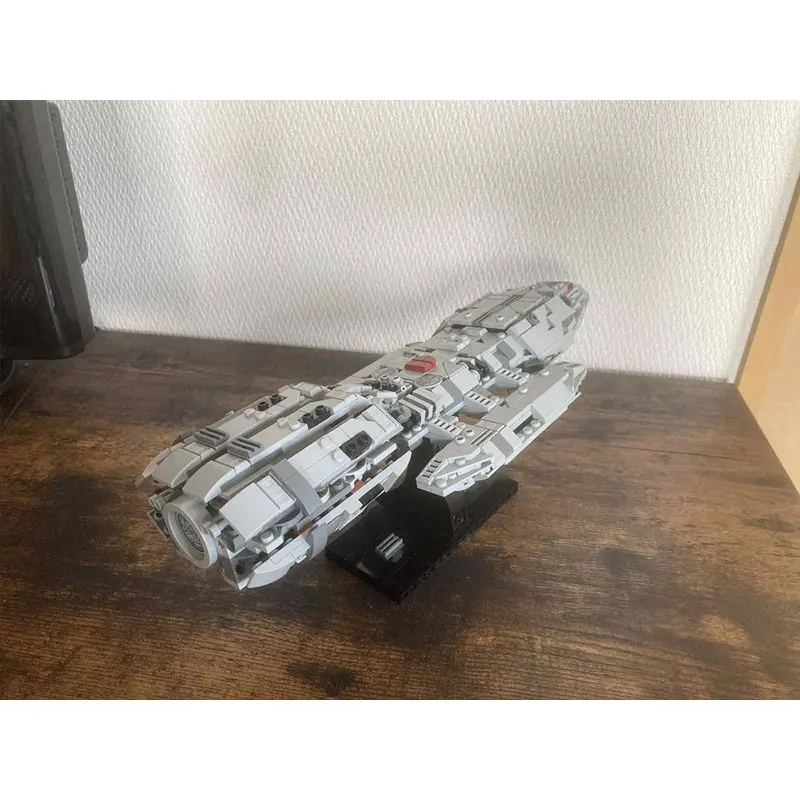 Blok Bangunan MOC Seri Perang Luar Angkasa Pesawat Luar Angkasa Abu-abu Model Bata Kreatif Mainan Edukasi Hadiah Ulang Tahun Dewasa MOC-232249 727PCS