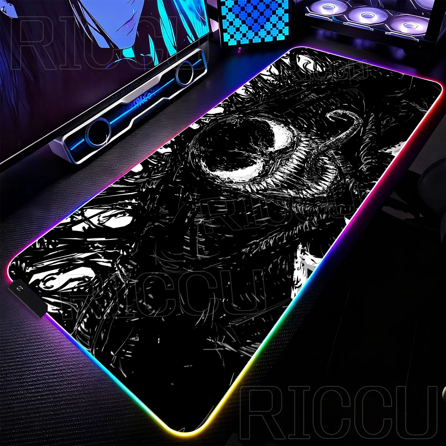 

RGB 1000x500MM Marvel Large Mouse Pad Venom Computer Game PC Accessories LED expand Desk Mat Non Slip Printing Keyboard MousePad