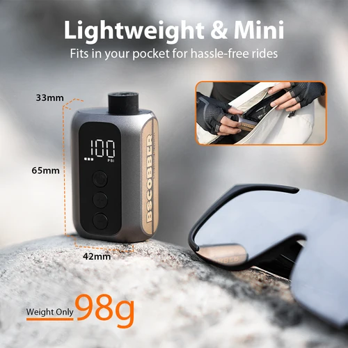 Imagen 2 del producto Bomba de bicicleta BSCOBBER A5mini, bomba eléctrica inalámbrica recargable para bicicleta, inflador de neumáticos de alta presión, accesorios para bicicleta