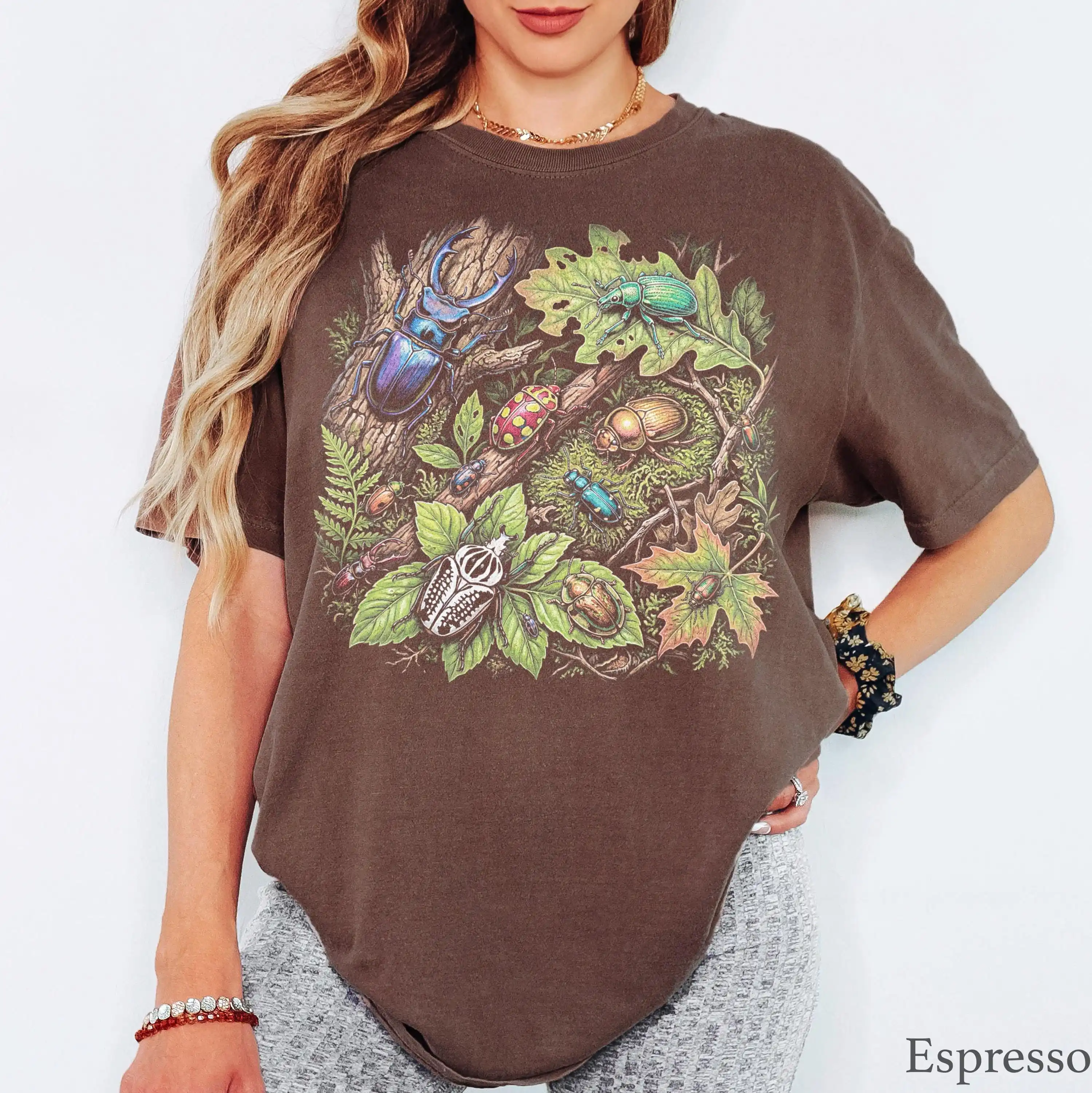 90s Beetles Habitat T-Shirt  Unisex Graphic Tee  Vintage Cottagecore Entomology Shirt - Nature Scarab Coleoptera Top
