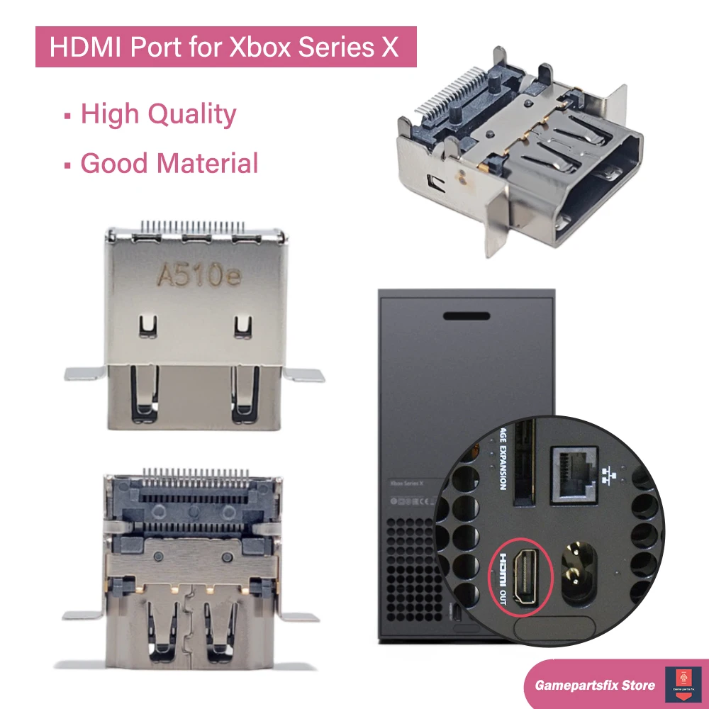 1/2/5/10pcs for Xbox Series X XSX HDMI Port Replacement Display Socket Jack Interface Connector Repair Parts