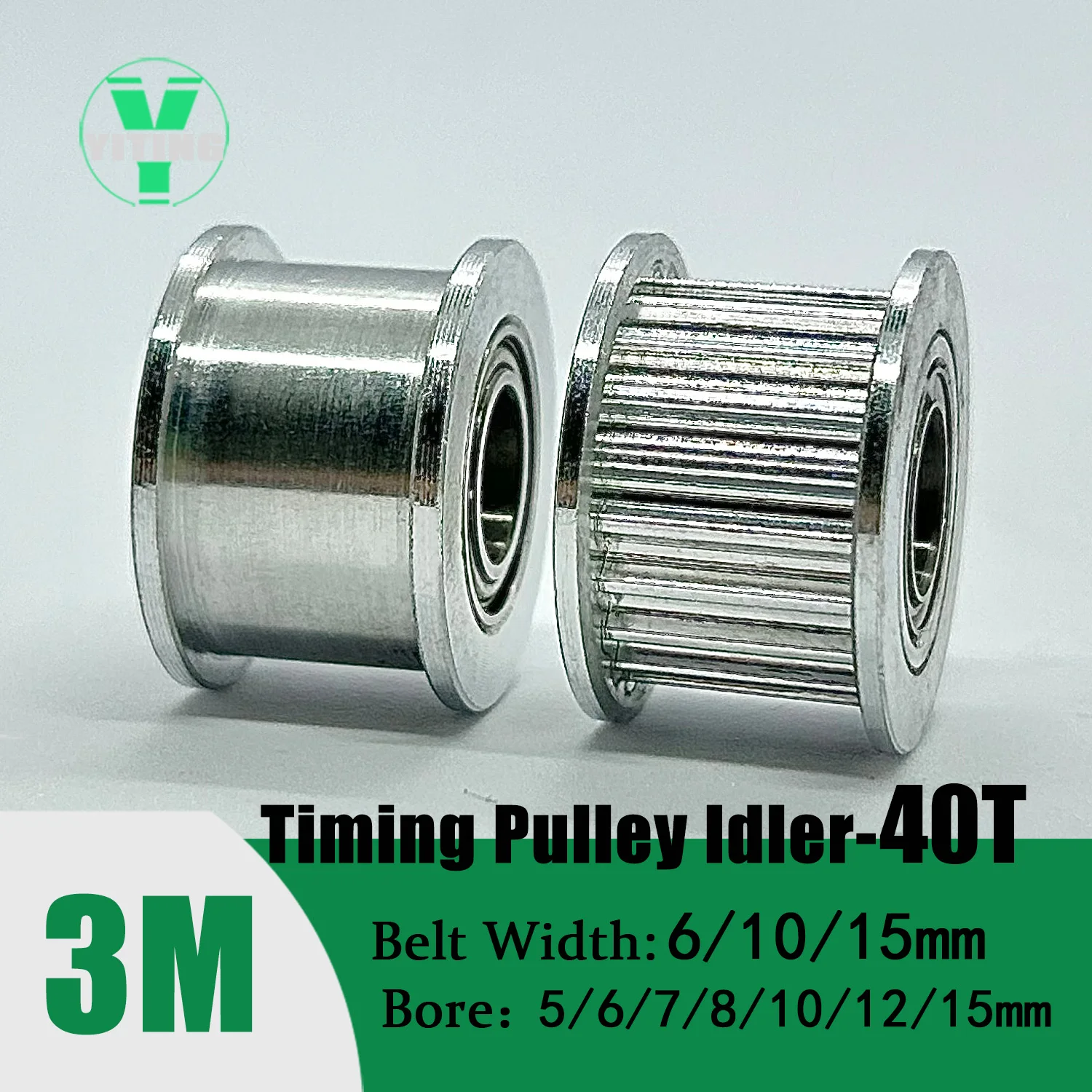 HTD3M  Idler Gear  40T Timing Pulley 3M 40teeth with Bearing Belt Width 6/10/15mm Bore 5/6/7/8/10/12/15mm  wheel  Belt Pulley