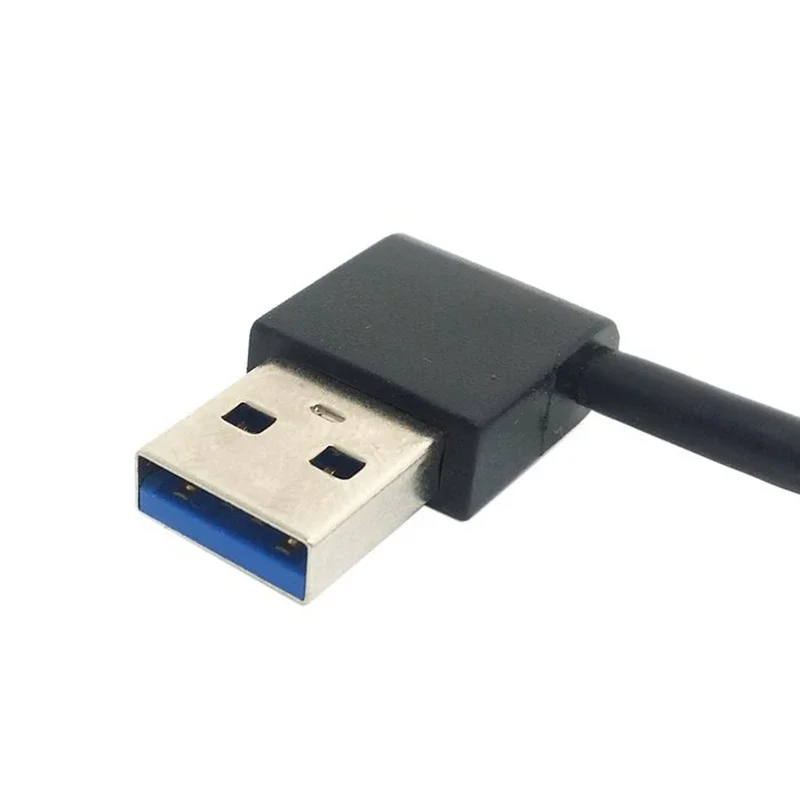 High-Speed USB 3.0 Type A Male Head 90 Degree Left Corner to Right Corner Extension Cable for Desktop, Mobile Hard Diskar