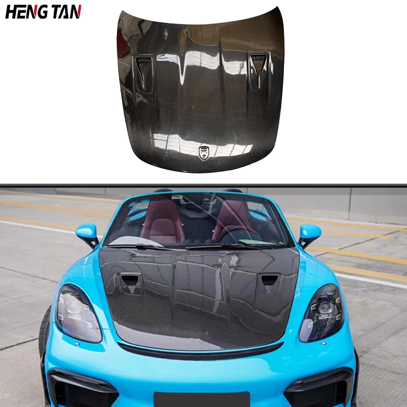 

Carbon Fiber Front Bumper Engine Hood Bonnet Vent Cover For Porsche 718 981 911 Boxster Cayman Upgrade Body kit