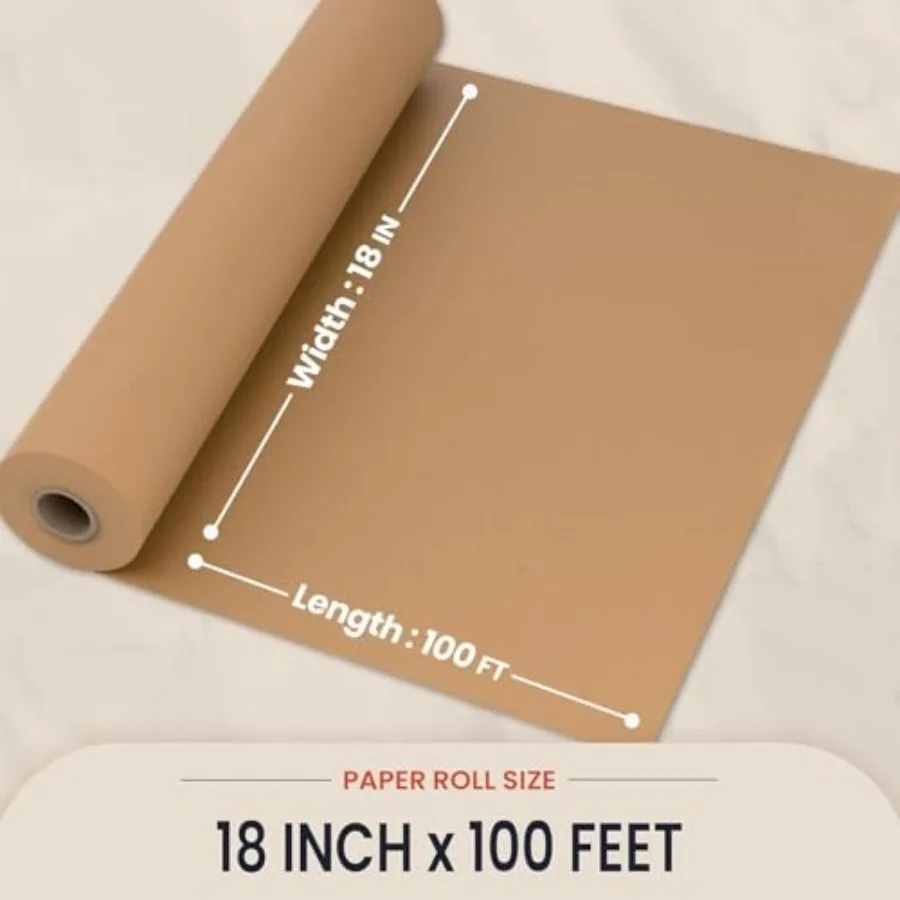 Brown Kraft Butcher Paper Roll - - USA Made - Food-Grade Paper for Wrapping and Smoking Meat, BBQ, Grillg, Perfect Brisket Crus