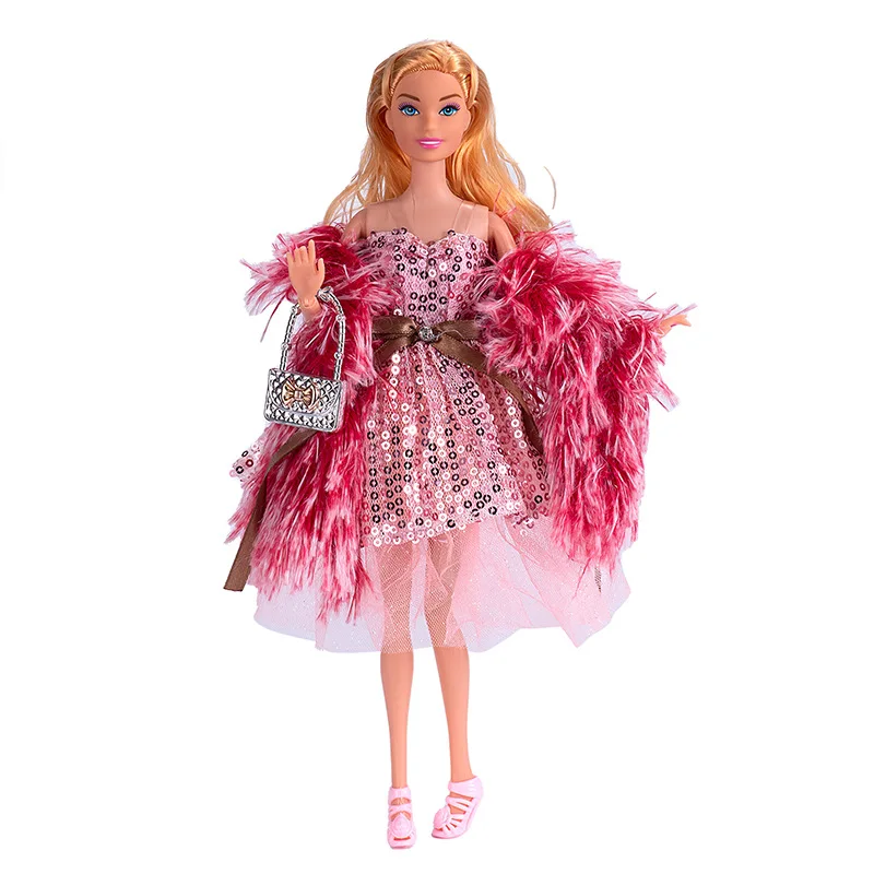 30CM 11 Inch Fashion Princess Doll Set European Retro Evening Gown Sequin Skirt 1/6 BJD Doll Daily Dress Up Play House Toys Gift