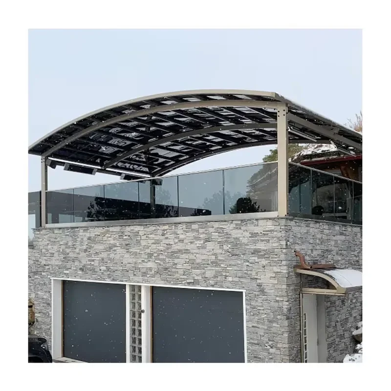 Large Metal Arched Roof Panels Waterproof 3 Car Port Garage Carport with UV Protection and Flame Retardant for Hotel Use