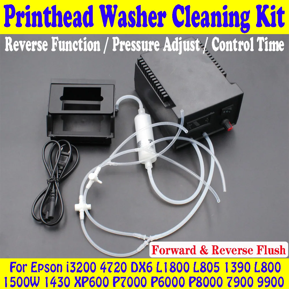 Imagem -03 - Dtf Printhead Washer Cleaner Flush Machine Clean Kit Flusher para Epson L1800 L805 1390 Xp600 Dx6 I3200 Cabeça de Impressão Desbloquear Desbloquear