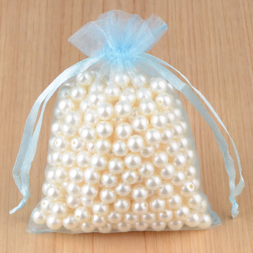 100 stücke 24 Farben Schmuck verpackung Tasche 5*7 7*9 9*12 10*15cm Organza Taschen Geschenk Aufbewahrung Hochzeit Kordel zug Beutel Großhandel