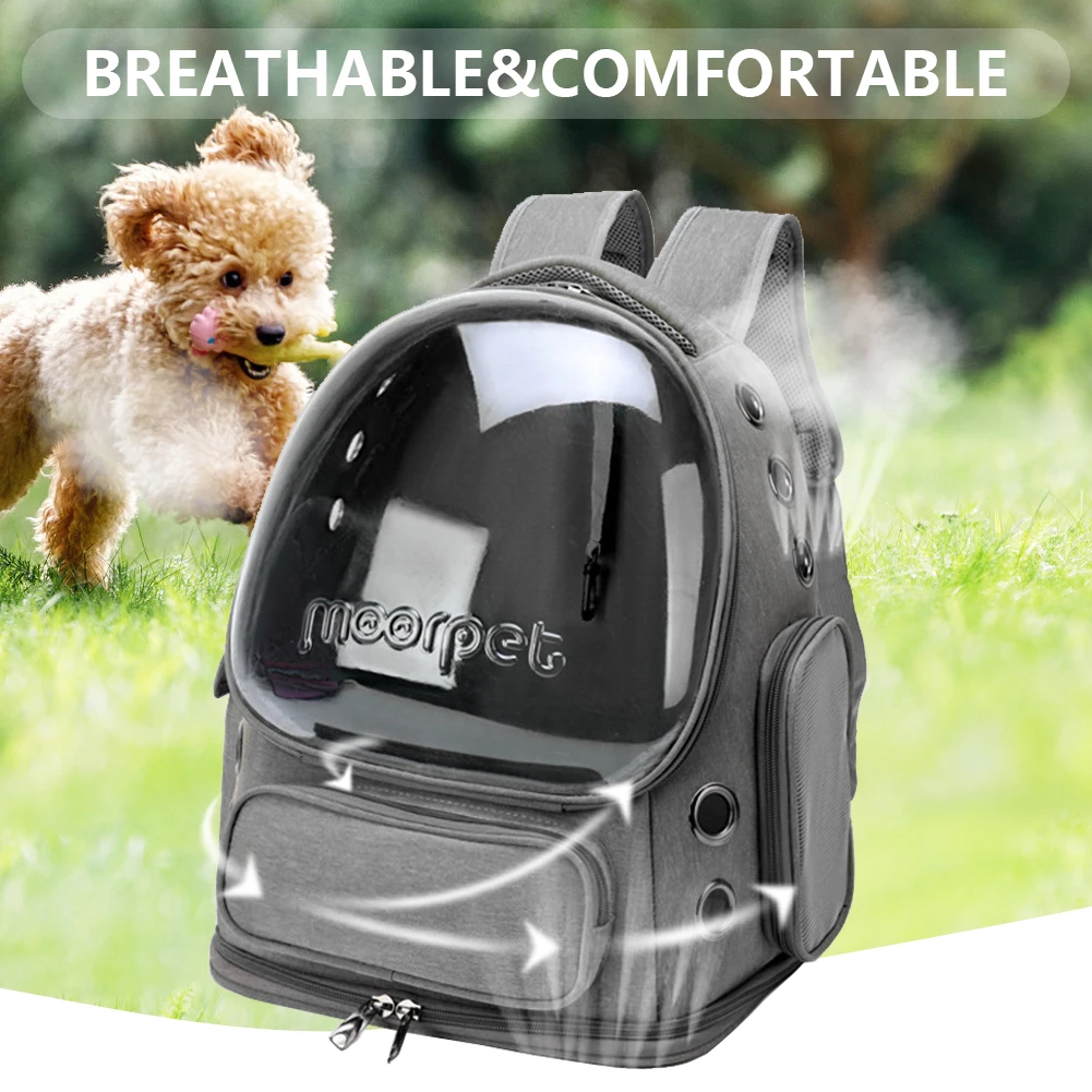 

Space Backpack Carrier Bag Breathable Puppy Carrying Bag Oxford Cloth Transparent Cover Waterproof Portable Pet Carrier Supplies