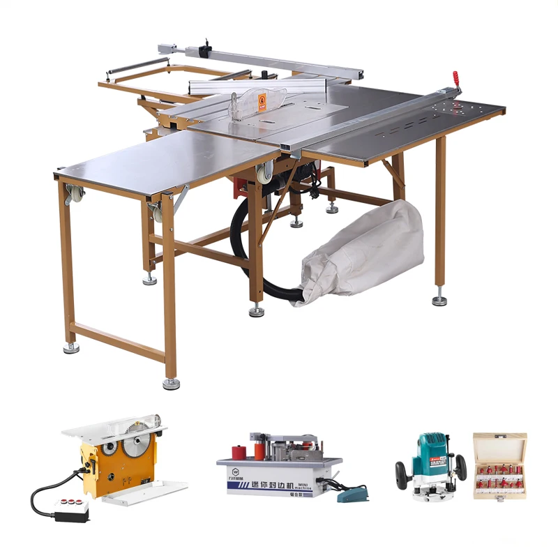 Multifunctional Woodworking Rocker Saw Table Folding Workbench Sliding Table Saw Precision Dust-free Sub-cutting Saw