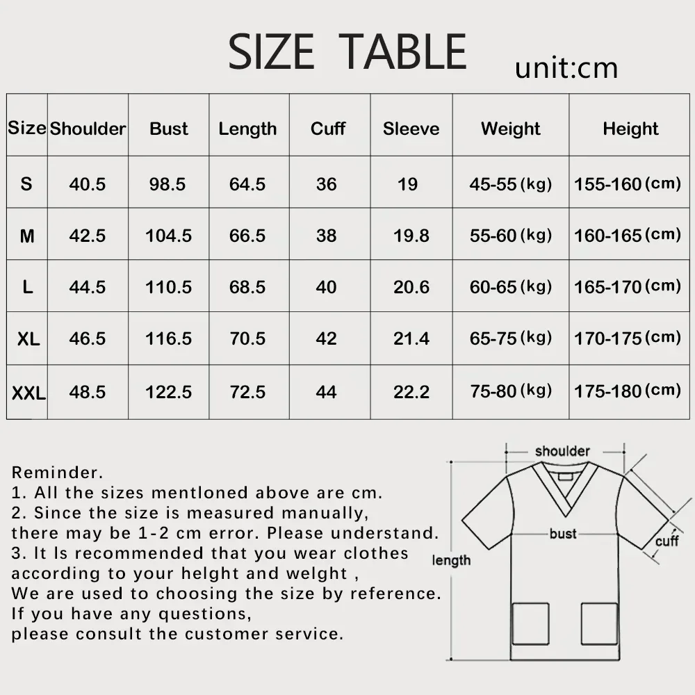 Nurse Uniforms Women Short Sleeve Halloween Working Uniform Pocket Blouse Scrubs Tops Nursing Shirt Medical Uniforms Accessories