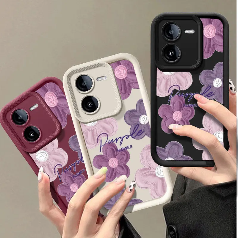 Pretty Flower Fashine Case For VIVO Y02 Y03 Y15S Y16 Y17 Y17S Y21 Y22S Y27 Y35 Y36 Y72 Y75 Y76 Y77 Y78 Y100 5G Soft Cover Shell