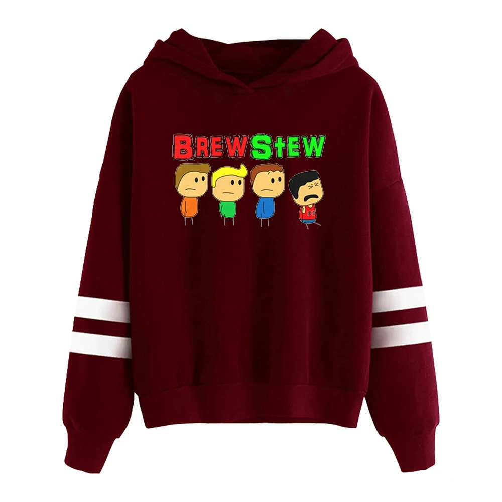 Brewstew Merch bluza z kapturem Unisex bez kieszeni poręcze z rękawem Streetwear damska męska bluza Youtuber śmieszne ubrania