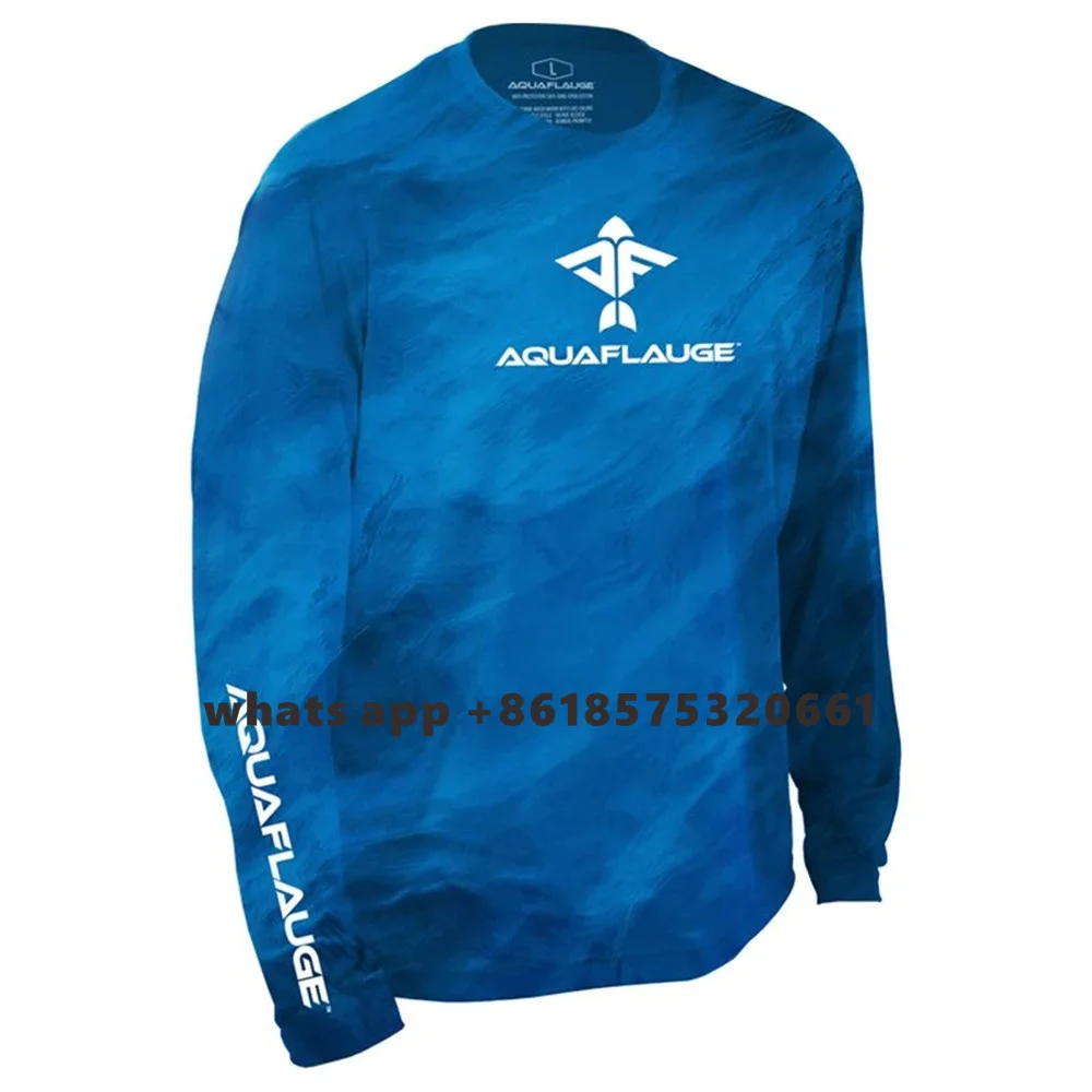 

Aquaflage Long Sleeve Performance Shirt Men Summer Fishing Hiking Lightweight Quick-dry T-shirt Uv Protection Fishing Clothing